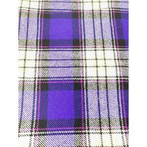 VTG Country Tweed 100% Wool British Isles 60 X 30 Purple Plaid Skirt Fabric NEW